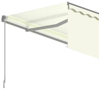 vidaXL Copertină retractabilă manual cu stor, crem, 5x3 m