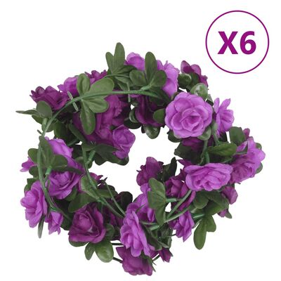 vidaXL Ghirlande de flori de Crăciun, 6 buc., violet deschis, 240 cm