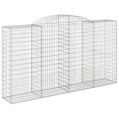 vidaXL Coșuri gabion arcuite 2 buc, 300x50x160/180 cm, fier galvanizat