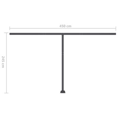 vidaXL Copertină retractabilă manual cu LED, crem, 400x350 cm