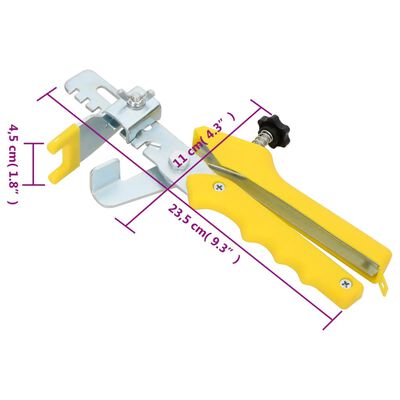 vidaXL Sistem de nivelare a plăcilor, 500 pene, 2500 cleme, 3 mm