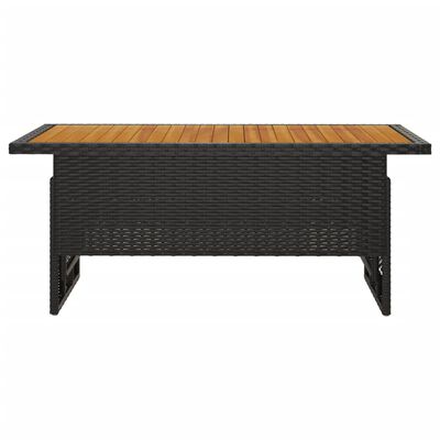 vidaXL Masă de grădină negru 100x50x43/63 cm lemn acacia și poliratan