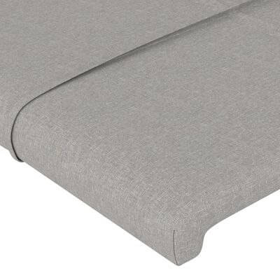 vidaXL Tăblie de pat cu LED, gri deschis, 80x5x118/128 cm, textil