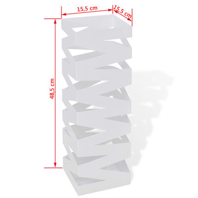 Suport pentru umbrele, pătrat, depozitare bastoane, alb, 48,5 cm, oțel