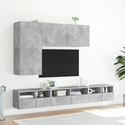 vidaXL Comodă TV de perete, gri beton, 100x30x41 cm