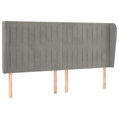 vidaXL Tăblie de pat cu aripioare gri deschis 203x23x118/128cm catifea