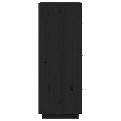 vidaXL Dulap înalt, negru, 34x40x108,5 cm, lemn masiv de pin