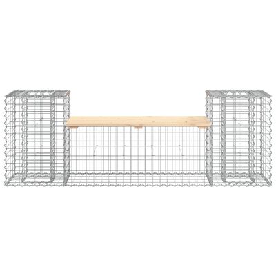 vidaXL Bancă de grădină cu gabion, 183x41x60,5 cm, lemn masiv pin