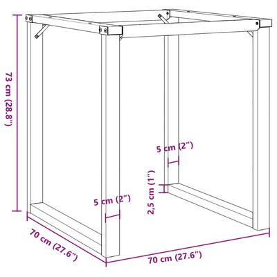 vidaXL Picioare Măsuță de cafea O-Frame 70x70x73 cm Fontă