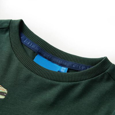 Tricou pentru copii cu mâneci lungi verde închis 116