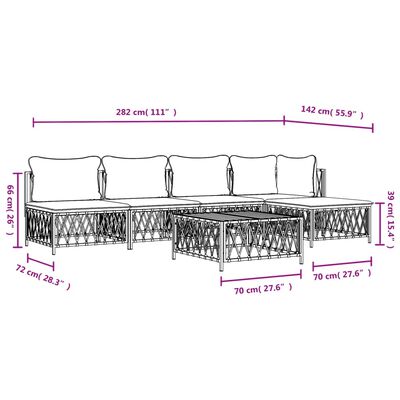 vidaXL Set mobilier de grădină, 6 piese, cu perne, antracit, oțel