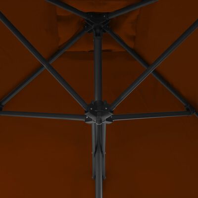 vidaXL Umbrelă de exterior cu stâlp din oțel, teracota, 300x230 cm