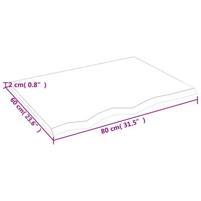 vidaXL Raft de perete maro închis 80x60x2 cm lemn masiv stejar tratat