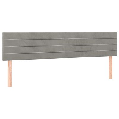 vidaXL Pat box spring cu saltea, gri deschis, 180x200 cm, catifea