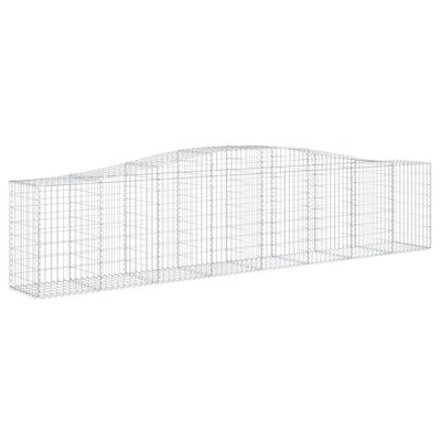 vidaXL Coșuri gabion arcuite 7 buc, 400x50x80/100 cm, fier galvanizat