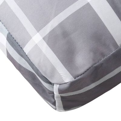 vidaXL Pernă de paleți, gri carouri, 120x40x12 cm, material textil