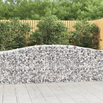 vidaXL Coșuri gabion arcuite 7 buc, 400x50x80/100 cm, fier galvanizat