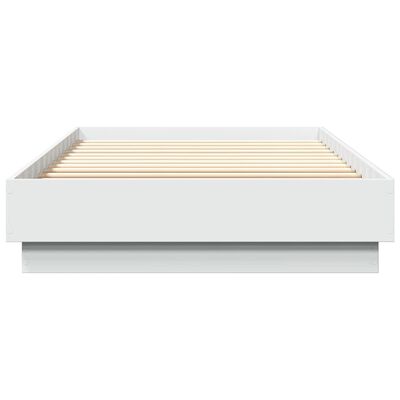 vidaXL Cadru de pat cu lumini LED, alb, 90x200 cm