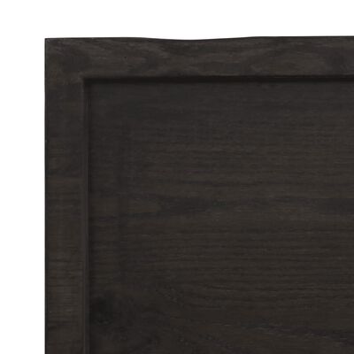 vidaXL Blat de baie, maro închis, 80x30x(2-6) cm, lemn masiv tratat
