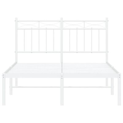 vidaXL Cadru de pat metalic cu tăblie, alb, 120x200 cm