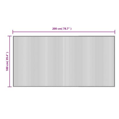 vidaXL Covor dreptunghiular, maro, 100x200 cm, bambus