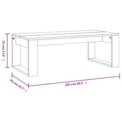 vidaXL Măsuță de cafea, gri beton, 102x50x35 cm, lemn prelucrat