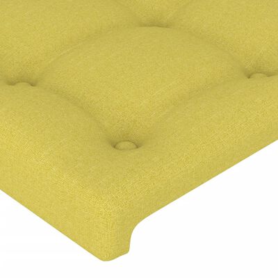 vidaXL Tăblie de pat cu LED, verde, 103x16x78/88 cm, textil