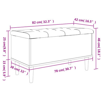 vidaXL Bancă de depozitare, stejar maro, 82x42x46 cm, lemn prelucrat