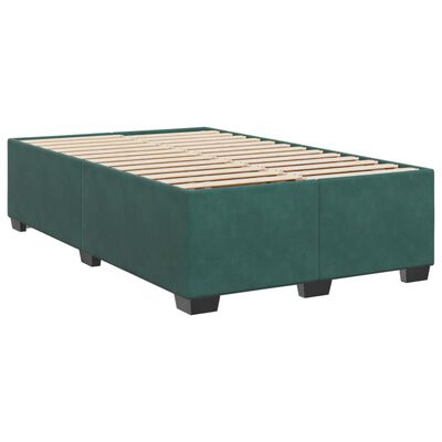 vidaXL Pat box spring cu saltea, verde închis, 120x190 cm, catifea