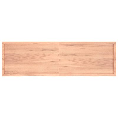 vidaXL Blat de baie, maro deschis, 200x60x(2-6) cm, lemn masiv tratat