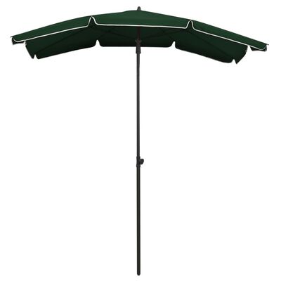 vidaXL Umbrelă de grădină cu stâlp, verde, 200x130 cm