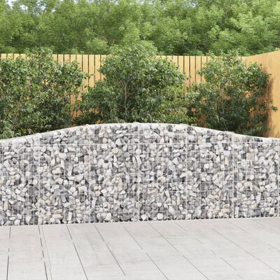 vidaXL Coșuri gabion arcuite 2 buc, 400x30x80/100 cm, fier galvanizat