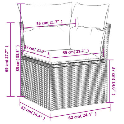 vidaXL Set mobilier de grădină cu perne, 14 piese, negru, poliratan