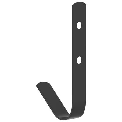 vidaXL Cârlige de perete în formă de J, 12 buc., negru, oțel