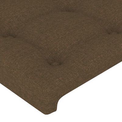 vidaXL Tăblie de pat cu aripioare maro închis 203x16x118/128 cm textil