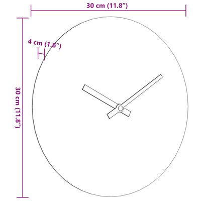 vidaXL Ceas de perete galben și negru, Ø30 cm, lemn prelucrat