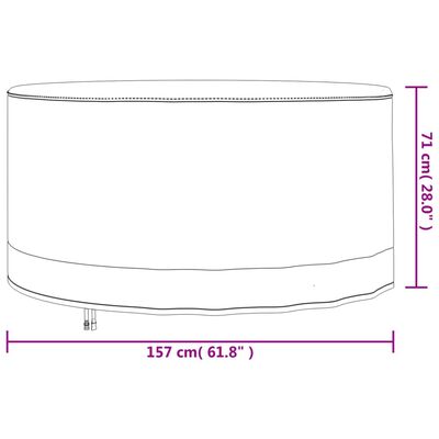 vidaXL Huse mobilier de grădină 2 buc., Ø 157x71 cm, Oxford 600D