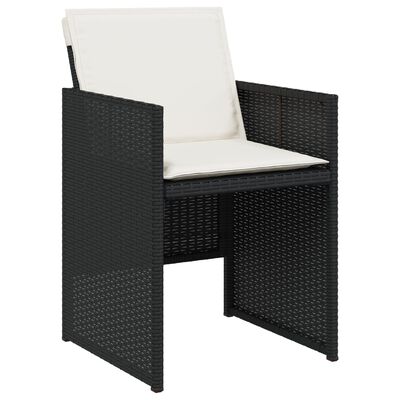 vidaXL Set mobilier de grădină cu perne, 9 piese, negru, poliratan