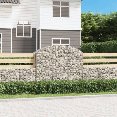 vidaXL Coș gabion arcuit, 150x50x120/140 cm, fier galvanizat