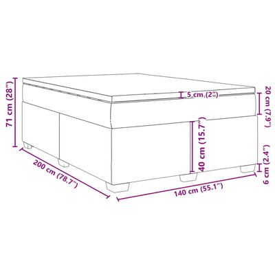 vidaXL Pat box spring cu saltea, cappuccino, 140x200cm piele ecologică