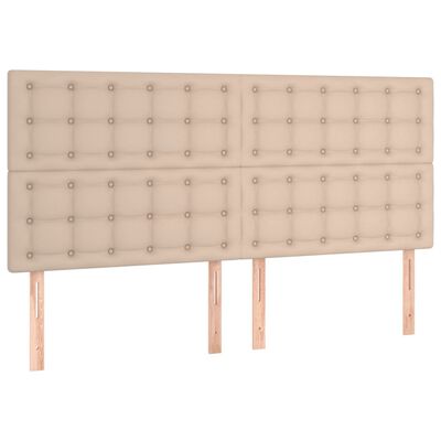 vidaXL Tăblii de pat 4 buc, cappuccino 90x5x78/88 cm piele ecologică