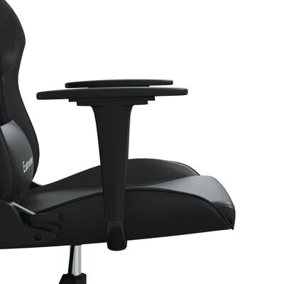 vidaXL Scaun de gaming de masaj, negru, piele ecologică