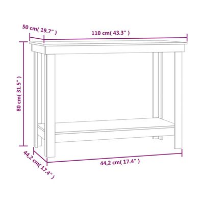 vidaXL Banc de lucru, gri, 110x50x80 cm, lemn masiv pin