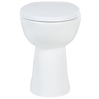 vidaXL Vas WC fără ramă, închidere silențioasă, + 7 cm, alb, ceramică