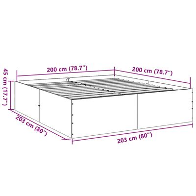 vidaXL Cadru de pat, negru, 200x200 cm, lemn prelucrat