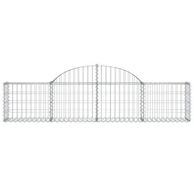 vidaXL Coșuri gabion arcuite 4 buc, 200x30x40/60 cm, fier galvanizat