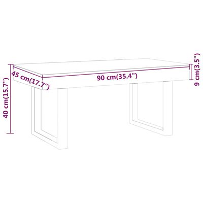 vidaXL Măsuță de cafea, maro deschis & negru, 90x45x40 cm, MDF și fier