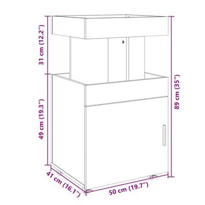 vidaXL Cărucior de bar, alb, 50x41x89 cm, lemn prelucrat