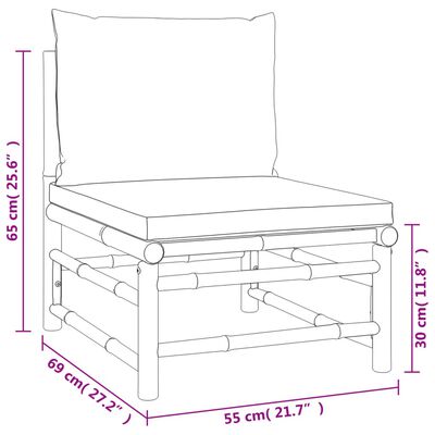 vidaXL Set mobilier de grădină cu perne gri taupe, 4 piese, bambus