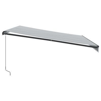 vidaXL Copertină retractabilă manual cu LED-uri antracit/alb 450x350cm